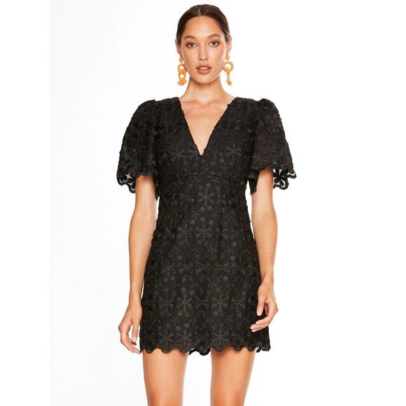 La Madison Talulah Limousine Black Floral Lace Mini Dress Women’s Size Small - Picture 1 of 9